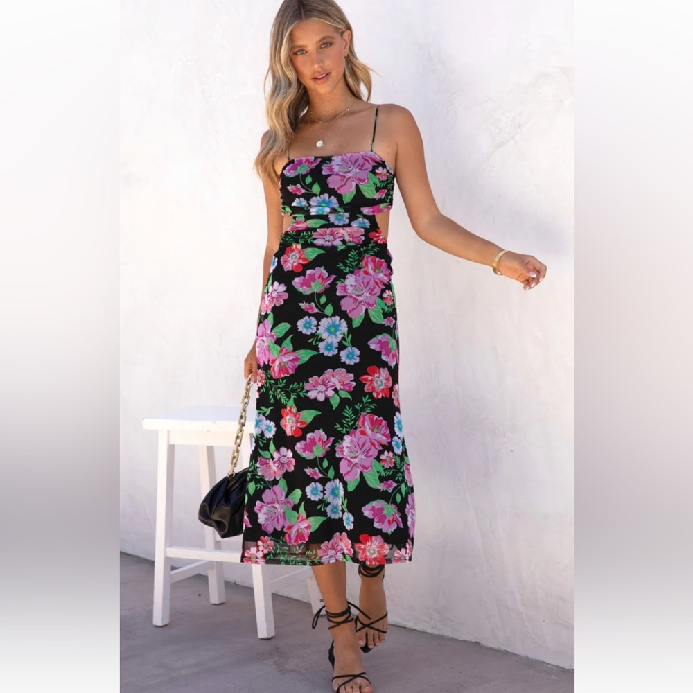 NWT - Vici Boden floral cutout midi dress - L